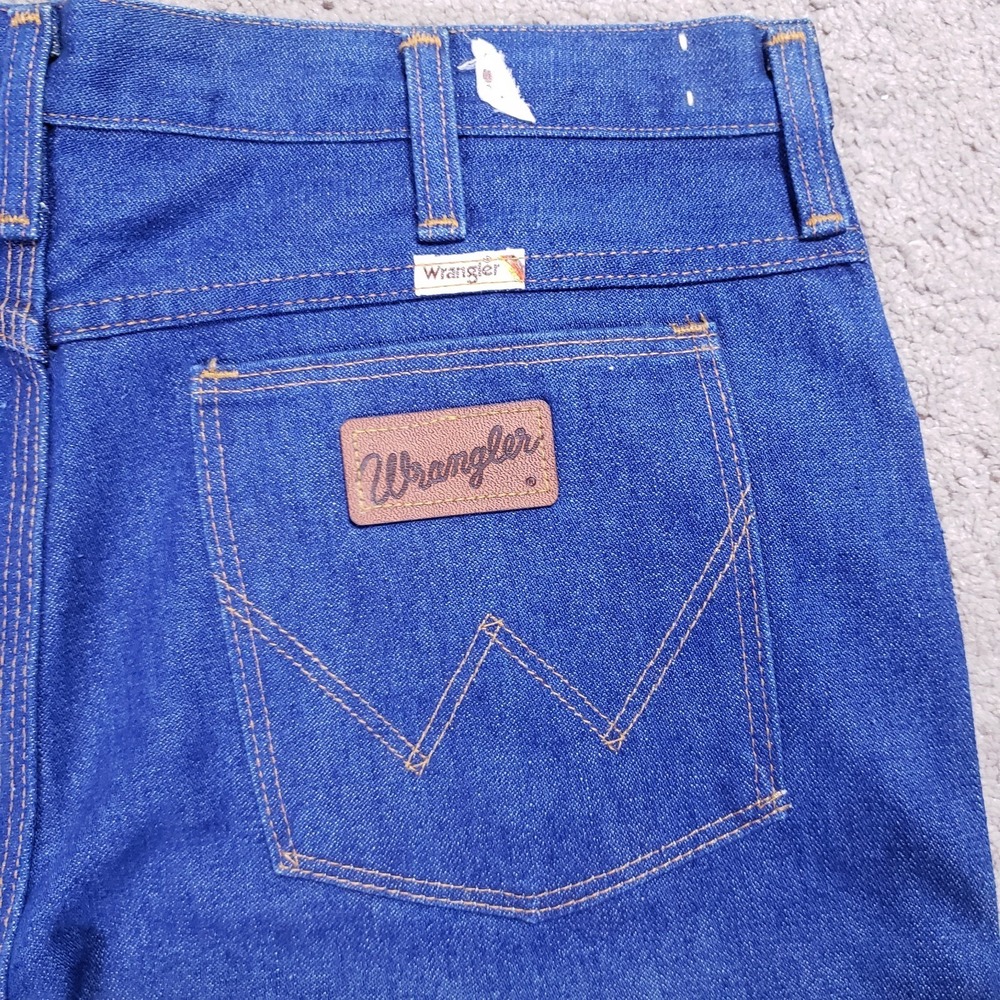 VTG 70s Wrangler Denim Jeans Men 38 (36x30) Bootcut USA Chore Western Workwear - Picture 3 of 7